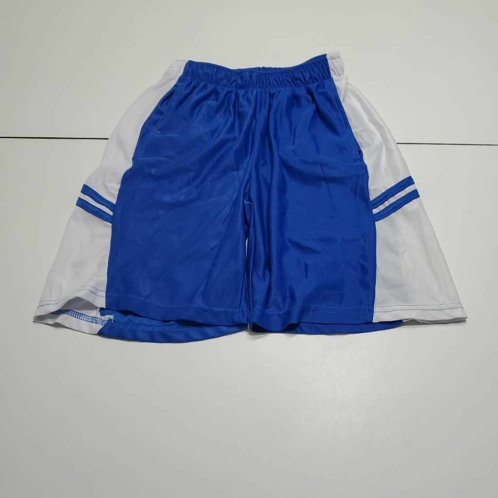 Brooklyn Unlimited Boys Basketball Shorts Blue Colorblock Pocket Elastic Waist L